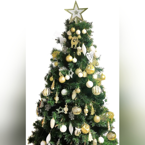 88pc Christmas Ornaments Shatterproof Gold & White Tree Decoration Balls Baubles - Picture 5 of 7